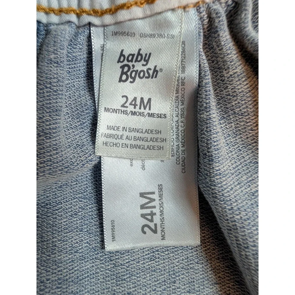 Baby OshKosh B'gosh Denim‎ Heart Jumper Dress 24M Blue Overall Skirt 1M995610
